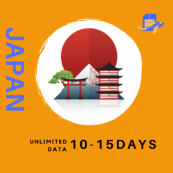 Japan Travel Sim Card | 10 or 15 Days | 500MB – 750MB/Day (Unlimited Data at 256kbps)