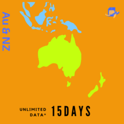 Australia & New Zealand Travel Sim Card | 15 Days | 8GB (Unlimited Data at 256kpbs) | 60 Minutes of Local Call