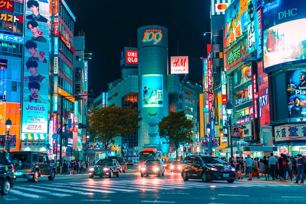 Shibuya Crossing, Tokyo at night