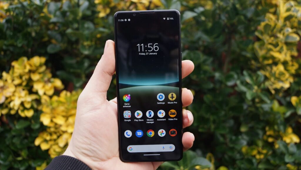 Hand holding Sony Xperia 5 IV