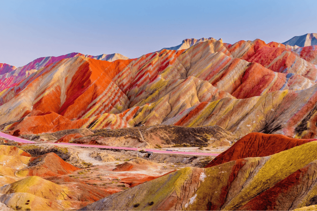 The Rainbow Mountains in Zhangye China