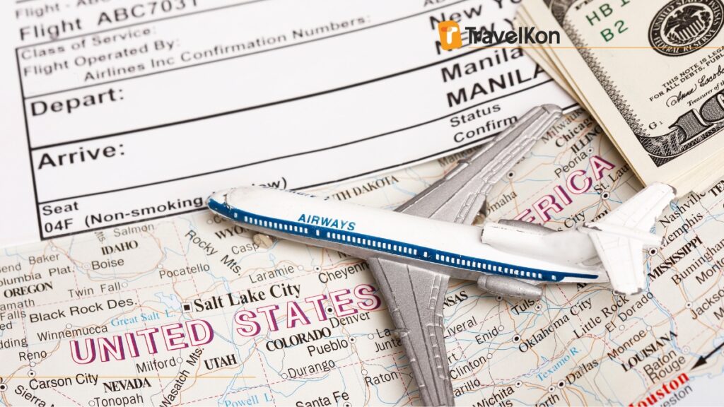 america itinerary with plane miniatur