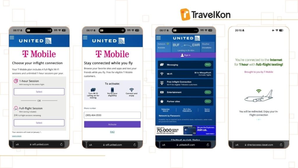 United Airlines in flight wifi